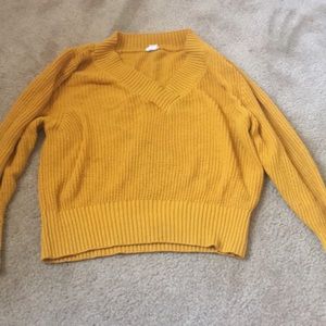 trendy yellow cropped sweater